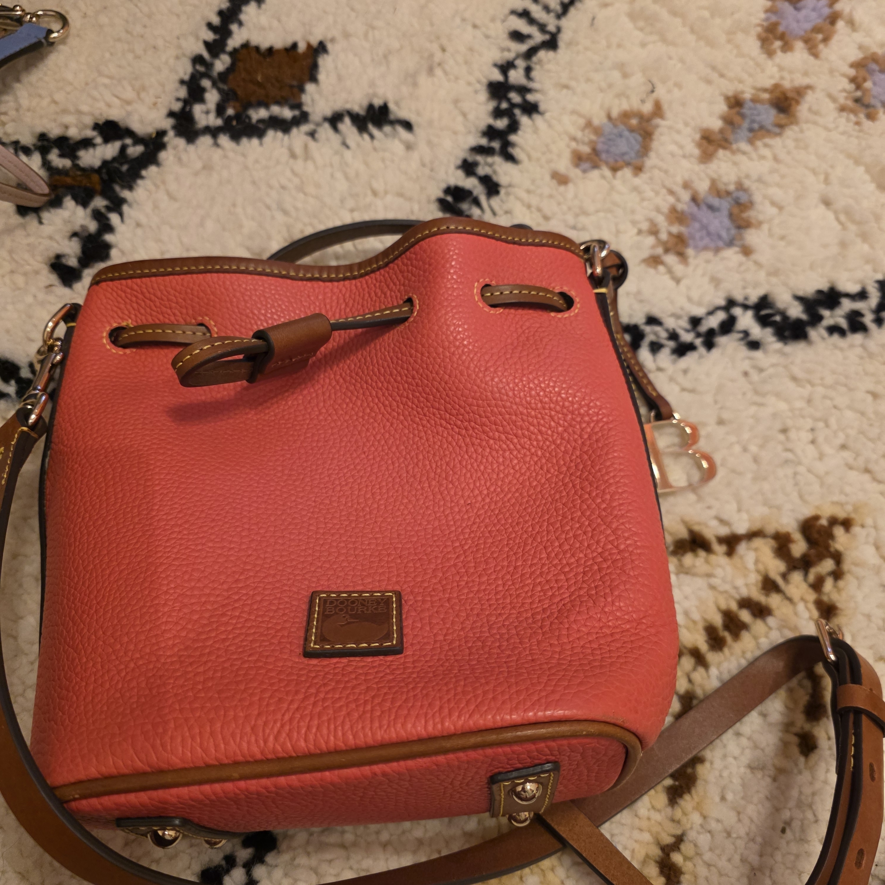 Dooney & Bourke Coral Pebble Leather Bucket Bag
